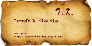 Ternák Klaudia névjegykártya